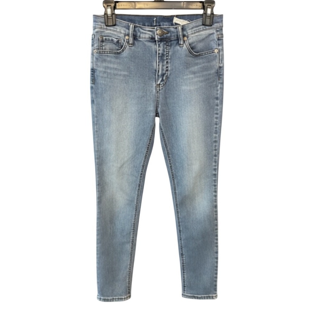FREE PEOPLE JEANS High Rise Skinny Ankle MEDIUM DISTRESSED WASH Stretch SZ 27